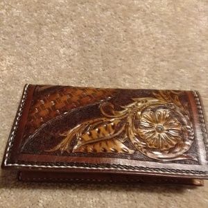 Men long leather wallet